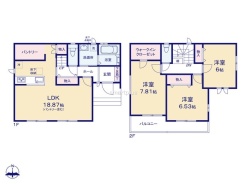 ～収納豊富なプランを採用～
・ウォークインクローゼット、パントリーなど収納豊富なプランを採用。
・今のお住まいと収納力をぜひ比較してみてください。
(１号棟)