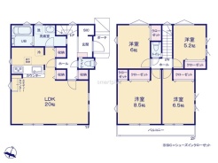 使い勝手の良い４ＬＤＫプラン～
・シンプルで使い勝手が良く、人気の高い４ＬＤＫのプランを採用。
・収納もしっかりございますので、お家の中がスッキリと片付きます。
（２号棟）