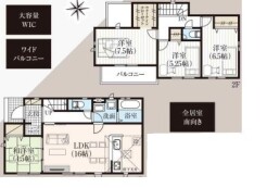～全居室南向きの間取り～
・各居室が南向きなので穏やかな陽の入る陽当り良好な仕様。
・明るい空間でくつろぎのお時間をお過ごしいただけます。
