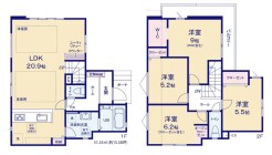 ～広々したＬＤＫを設けたプラン～
・ＬＤＫは何と２０．９帖。ご家族で過ごす空間だからこそ、余裕のある広さでお過ごしくださいませ。
・ご内覧の際は家具の配置などもイメージしてみてくださいね。
