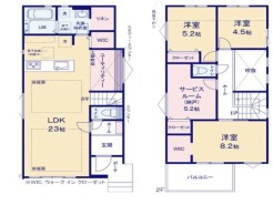 ～無駄のない３ＬＤＫプランを採用～
・部屋数の多い４ＬＤＫでは意外と部屋を持て余してしまう方に人気の３ＬＤＫを採用。
・ＤＩＮＫＳ世帯の方、お子様が独立されたご夫婦にも人気の間取りです。
（１号棟）