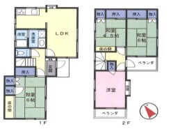 ～「離れ間」仕様の間取り～
・１階和室はリビングに接しず離れ間となっておりますので、独立した居室としてご利用可能。
・ご家族が多いご家庭でもプライバシーを守る事ができます。
