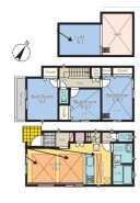 ～リビングイン階段を採用～
・リビングイン階段なので２階へ行く際、降りる際に必ずリビングを通る「ご家族の顔が見える」仕様。
・家族の距離が近づく間取となっております。
(2号棟)