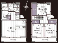 ～広々したＬＤＫを設けたプラン～
・ＬＤＫは何と13帖。ご家族で過ごす空間だからこそ、余裕のある広さでお過ごしくださいませ。
・ご内覧の際は家具の配置などもイメージしてみてくださいね。
