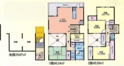 ～リビングイン階段を採用～
・リビングイン階段なので２階へ行く際、降りる際に必ずリビングを通る「ご家族の顔が見える」仕様。
・家族の距離が近づく間取となっております。
