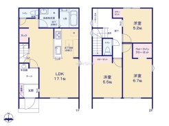 ～リビングイン階段を採用～
・リビングイン階段なので２階へ行く際、降りる際に必ずリビングを通る「ご家族の顔が見える」仕様。
・家族の距離が近づく間取となっております。
