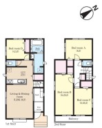 ～リビングイン階段を採用～
・リビングイン階段なので２階へ行く際、降りる際に必ずリビングを通る「ご家族の顔が見える」仕様。
・家族の距離が近づく間取となっております。