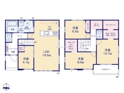 ～水周り集中プランを採用～
・キッチン・洗面など水回りを集中させることで家事のしやすい間取。
・日々の事なので家事導線もご見学の際にぜひチェックしてみてください。
