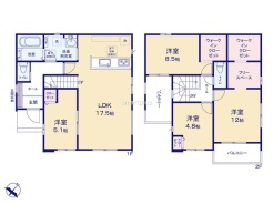 ～リビングイン階段を採用～
・リビングイン階段なので２階へ行く際、降りる際に必ずリビングを通る「ご家族の顔が見える」仕様。
・家族の距離が近づく間取となっております。
