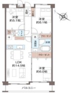 ～南西向きのＬＤＫプラン～
・ご家族で過ごすＬＤＫを南西向きとする事で穏やかな陽の入る空間に。
・やはり陽当りの良いリビングというのは魅力的ですね。
