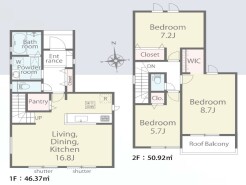 ～リビングイン階段を採用～
・リビングイン階段なので２階へ行く際、降りる際に必ずリビングを通る「ご家族の顔が見える」仕様。
・家族の距離が近づく間取となっております。
