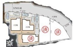 ～カースペース２台以上確保～
・各棟カースペースが２台以上ございますので、車通勤の方にもお勧めのプランとなっております。
・余裕の敷地で余裕のある新生活をお過ごしいただけます。