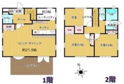 ～無駄のない３ＬＤＫプランを採用～
・部屋数の多い４ＬＤＫでは意外と部屋を持て余してしまう方に人気の３ＬＤＫを採用。
・ＤＩＮＫＳ世帯の方、お子様が独立されたご夫婦にも人気の間取りです。
