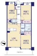 ～無駄のない３ＬＤＫプランを採用～
・部屋数の多い４ＬＤＫでは意外と部屋を持て余してしまう方に人気の３ＬＤＫを採用。
・ＤＩＮＫＳ世帯の方、お子様が独立されたご夫婦にも人気の間取りです。
