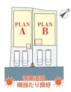 ～陽当りの良い南東道路の立地～
・南東側に道路がございますので、朝から陽の入る陽当り良好なお住まい。
・将来的にも陽当りが確保されているのが嬉しいポイントですね。
