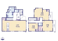 ～間取り変更も可能なプラン～
・２階１０.２帖の洋室は間仕切りを造る事で２部屋に分ける事が可能。
・ご家族の状況に応じて部屋の数を変更できるプランです。