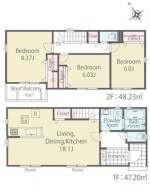 ~リビングイン階段を採用~
・リビングイン階段なので2階へ行く際、降りる際に必ずリビングを通る「ご家族の顔が見える」仕様。
・家族の距離が近づく間取となっております。