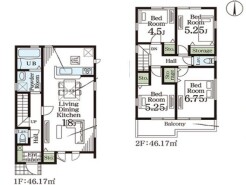 使い勝手の良い4LDKプラン~
・シンプルで使い勝手が良く、人気の高い4LDKのプランを採用。
・収納もしっかりございますので、お家の中がスッキリと片付きます。