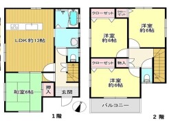 使い勝手の良い4LDKプラン~
・シンプルで使い勝手が良く、人気の高い4LDKのプランを採用。
・収納もしっかりございますので、お家の中がスッキリと片付きます。