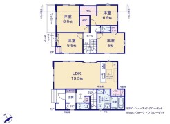 ~間取り変更も可能なプラン~
・2階13.4帖の洋室は間仕切りを造る事で2部屋に分ける事が可能。
・ご家族の状況に応じて部屋の数を変更できるプランです。