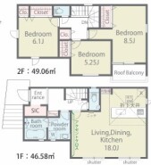 ~無駄のない3LDKプランを採用~
・部屋数の多い4LDKでは意外と部屋を持て余してしまう方に人気の3LDKを採用。
・DINKS世帯の方、お子様が独立されたご夫婦にも人気の間取りです。
(1号棟)