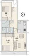 ~南向きのLDKプラン~
・ご家族で過ごすLDKを南向きとする事で穏やかな陽の入る空間に。
・やはり陽当りの良いリビングというのは魅力的ですね。