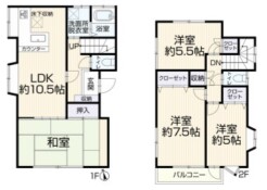 使い勝手の良い4LDKプラン~
・シンプルで使い勝手が良く、人気の高い4LDKのプランを採用。
・収納もしっかりございますので、お家の中がスッキリと片付きます。