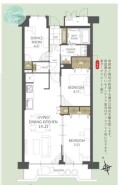 ~南西向きのLDKプラン~
・ご家族で過ごすLDKを南西向きとする事で穏やかな陽の入る空間に。
・やはり陽当りの良いリビングというのは魅力的ですね。