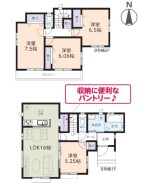 使い勝手の良い4LDKプラン~
・シンプルで使い勝手が良く、人気の高い4LDKのプランを採用。
・収納もしっかりございますので、お家の中がスッキリと片付きます。